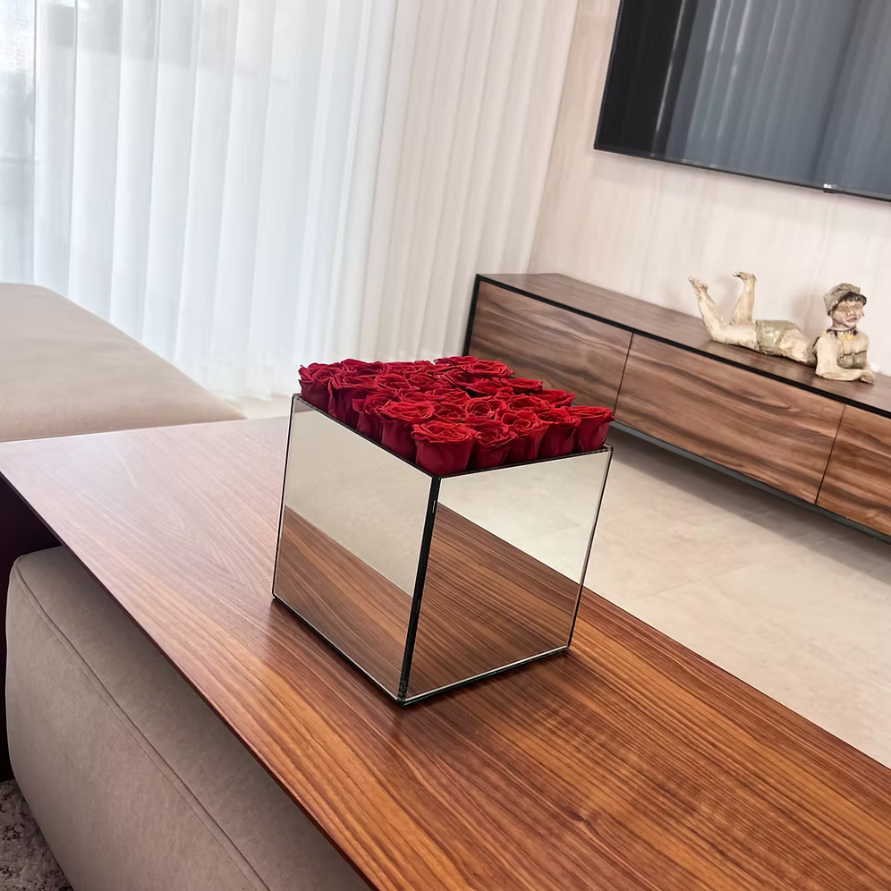 Luxury Mirrored Box with Red Roses