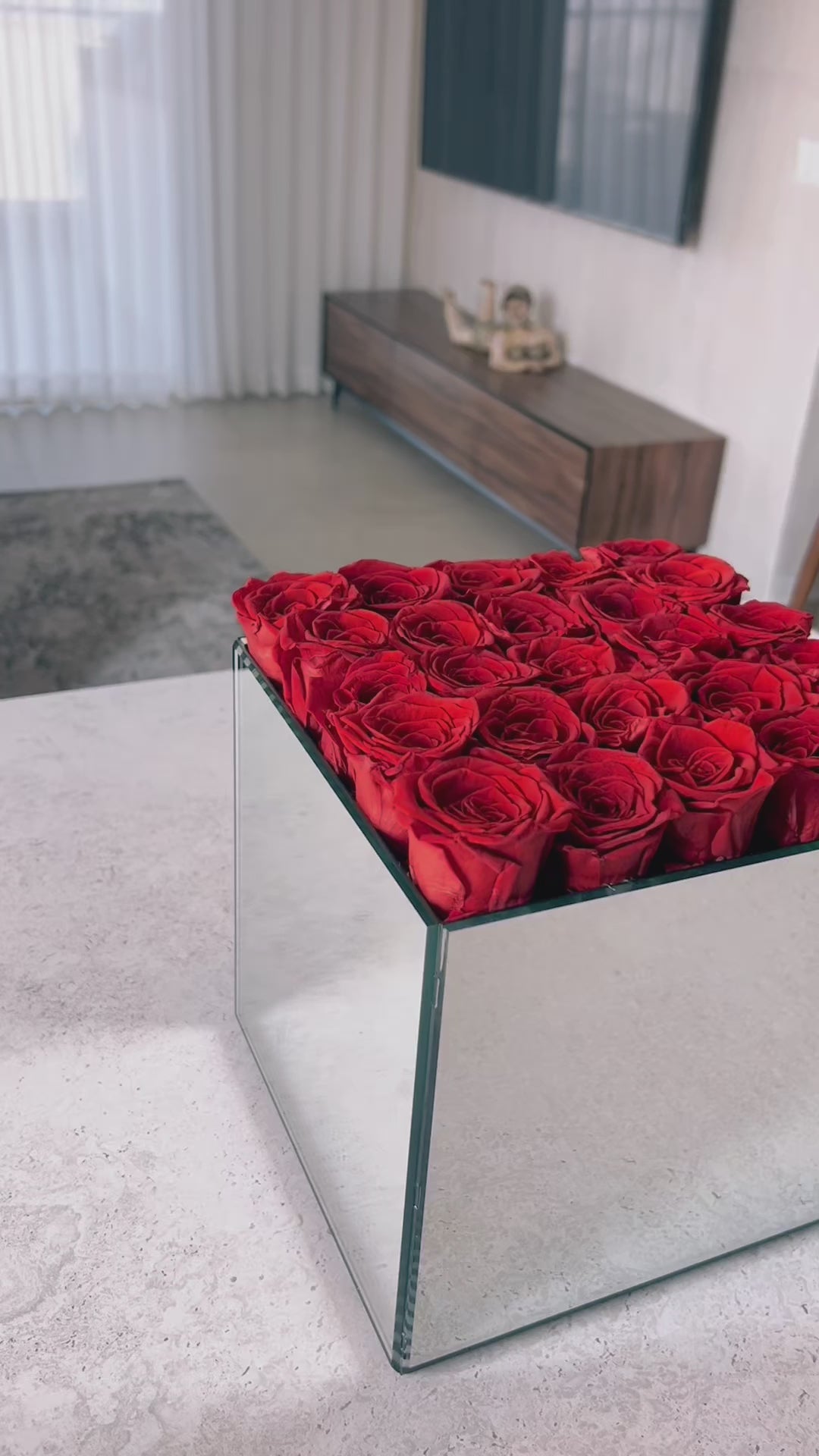 Luxury Mirrored Box with Red Roses