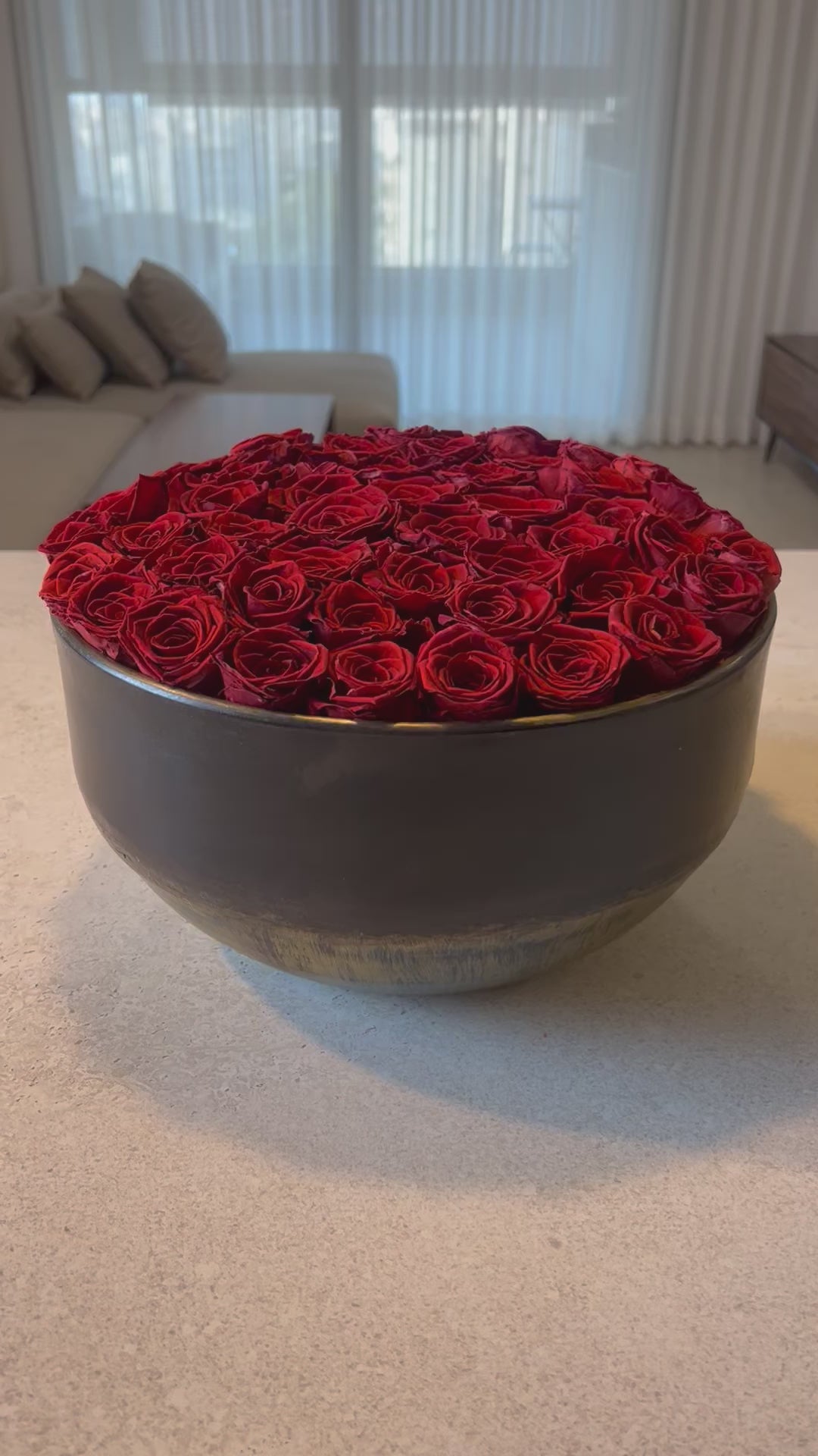 Ceramic Vase · 50 Red Eternal Roses